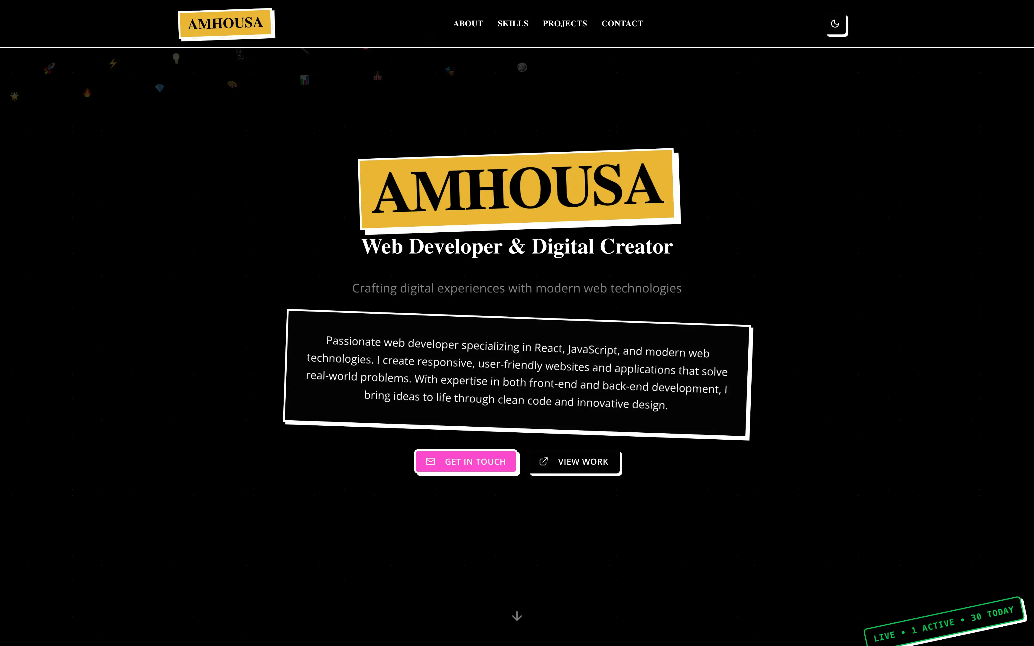 تصویر پروژه Amhousa.ART - وبسایت شخصی